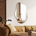 Asymmetrical Wall Mounted Mirror, Wavy Mirror, Irregular Shaped for Living Room, Bedroom, Entryway, 19.7" X33.5“