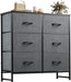 6 Drawer Dark Grey Fabric Dresser