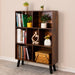 Rustic 3-Tier Bookshelf with Mid-Century Modern Design