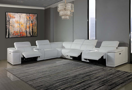 White 8-Piece Sectional with 3 Recliners