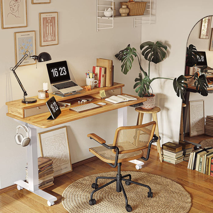 Electric Sit Stand Desk with Storage Drawers