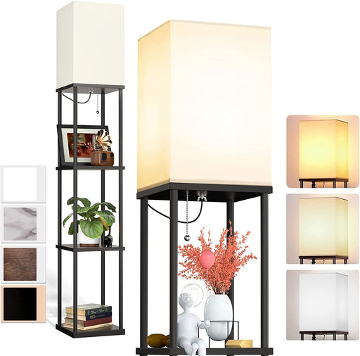 Modern Shelf Floor Lamp with 3CCT LED Bulb