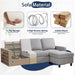 Linen 3-Seat Convertible Sectional Sofa for Small Spaces