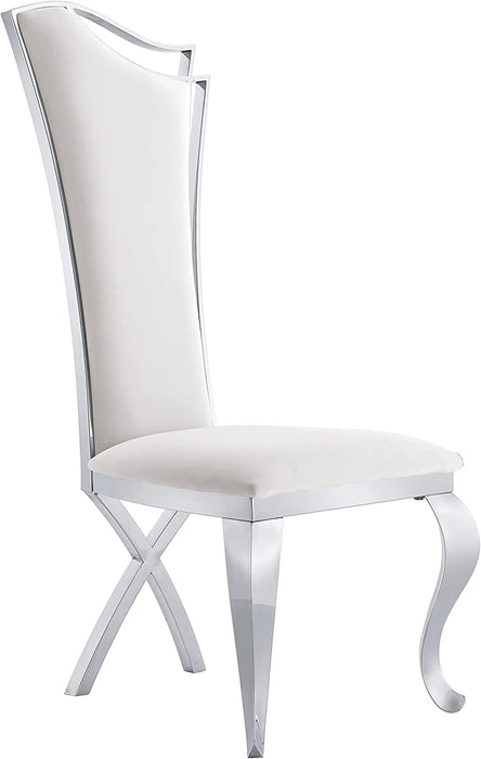White Velvet High Back Dining Chairs Set of 8