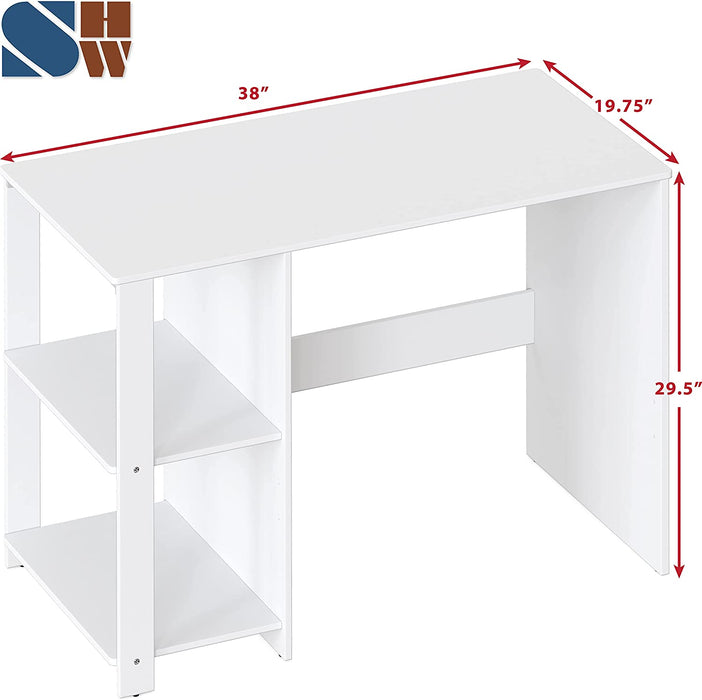 White Desk with Shelves for Home Office