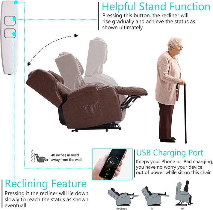 Power Recliner Chair with Vibration Massage