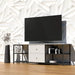 Modern White TV Stand with Storage Drawers