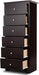 Brown Wooden 6 Drawer Chest for Bedroom