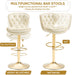 Ivory Velvet Adjustable Barstools, Set of 2