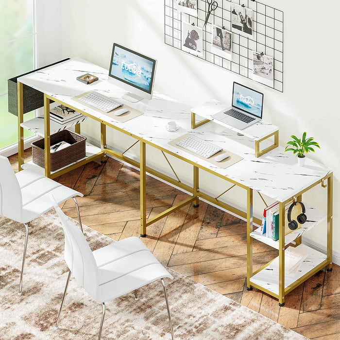 95″ Reversible L-Shaped Desk with Storage and Accessories