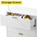 4 Drawer Dresser, White, Chest with Sturdy Frame