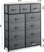 Dark Grey 11-Drawer Fabric Storage Tower