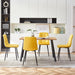 Modern 5-Piece Dining Table Set for 4, Yellow