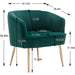 Green Velvet Accent Chair with Golden Legs