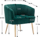 Green Velvet Accent Chair with Golden Legs