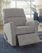 Light Gray Modern Nursery Manual Rocker Recliner