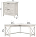 Key West L Shaped Desk with Mobile File Cabinet