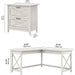 Key West L Shaped Desk with Mobile File Cabinet
