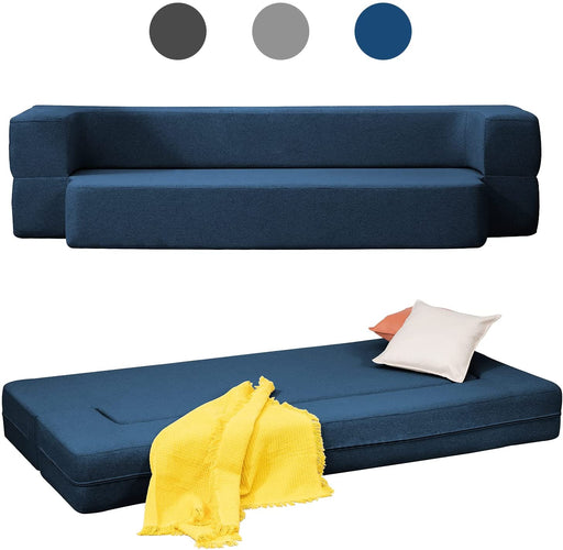 Convertible Queen Sofa Bed in Navy Blue
