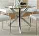 COASTER Vance Contemporary Glass Top round Dining Table