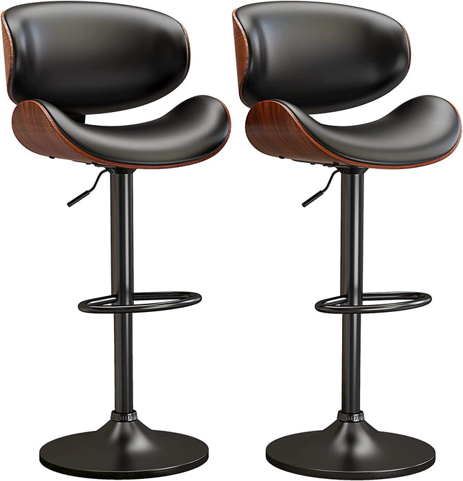 Adjustable Bentwood Barstools, Set of 2