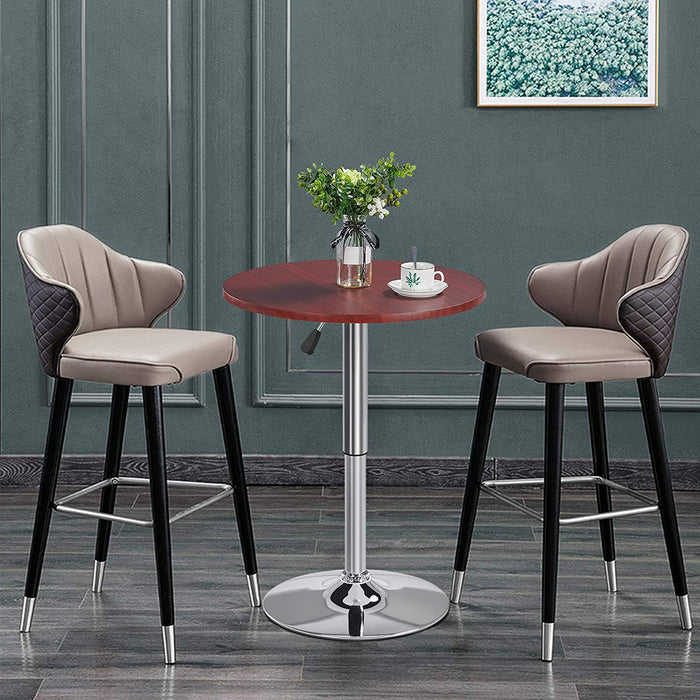 Round Pub Bar Table with Adjustable Height