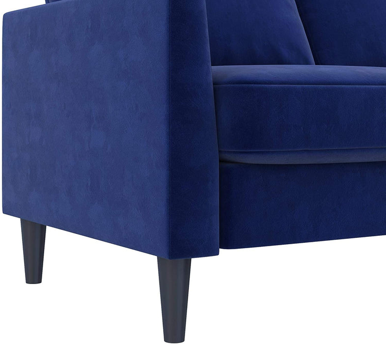 Blue Velvet Winston Sectional Sofa
