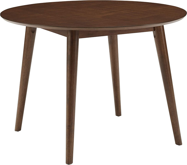 Mid-Century Modern round Wood Dining Table, Mahogany