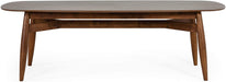 Modern Style Walnut Finished Ash Veneer Top Dining Table