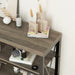 Grey Wash Console Table with Storage Shelves