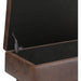 Mid Century Modern Storage Ottoman in Chestnut Brown