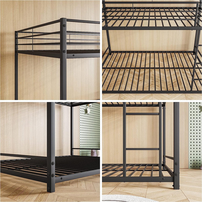 Twin Bunk Beds with Slide, Gray