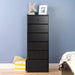 Black Astrid 6 Drawer Tall Chest for Bedroom