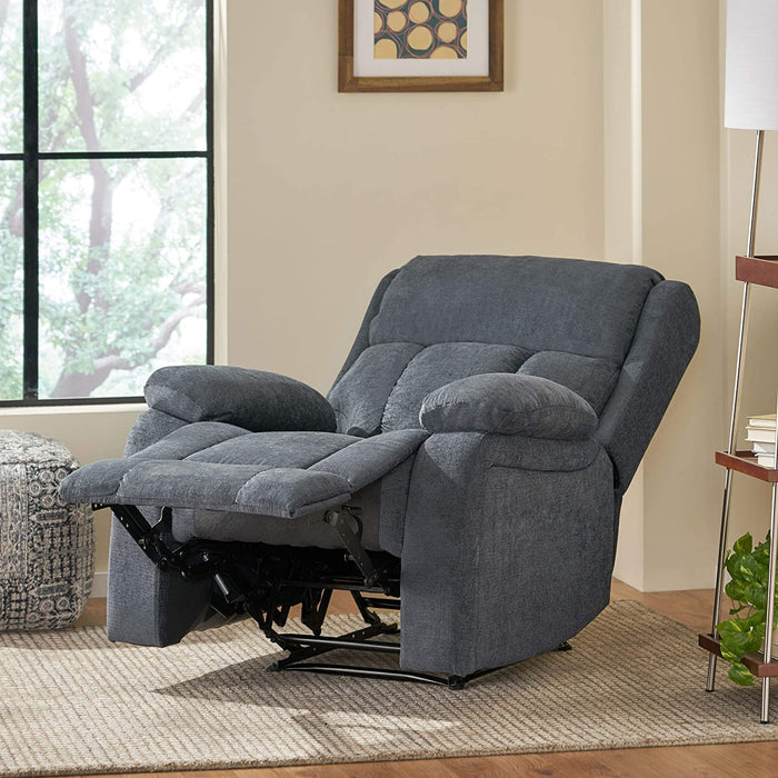 Lindale Massage Recliner, Wood, Charcoal + Black