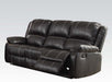 Black Faux Leather Reclining Sofa