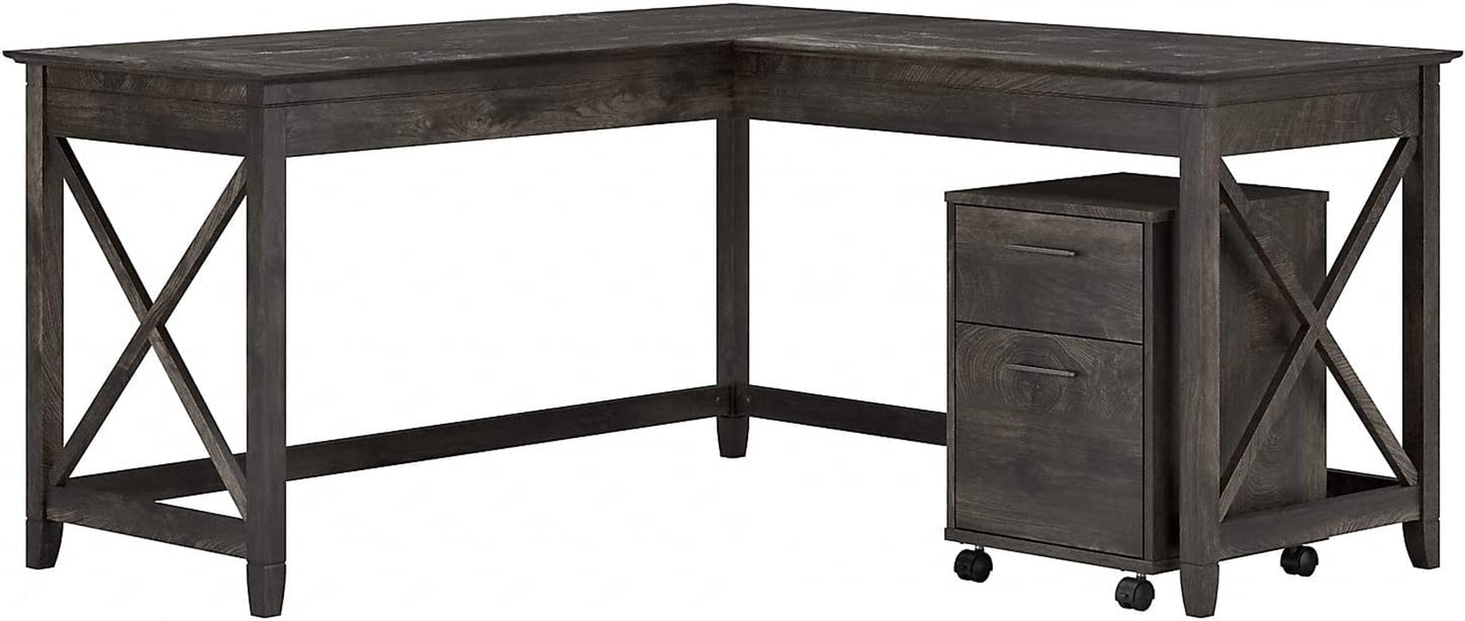 Key West L-Shaped Desk with Mobile File Cabinet