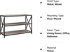 Industrial Wood Metal Bookcase with Open Shelves