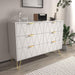 White 6-Drawer Modern Dresser with Metal Handles