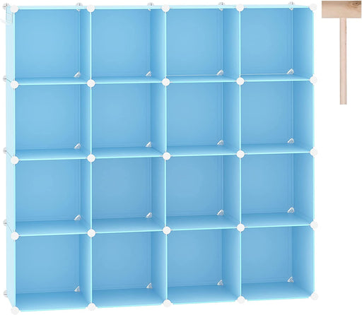 16-Cube Blue Storage Organizer for Home and Office