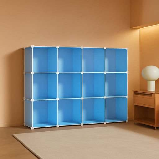 16-Cube Blue Storage Organizer for Home and Office