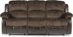 Resonance 83" Microfiber Double Reclining Sofa, Dark Brown