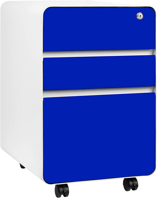 Modern Blue Mobile File Cabinet for Commercial Use