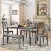 6-Piece Wooden Rectangular Dining Table Set, Antique Gray