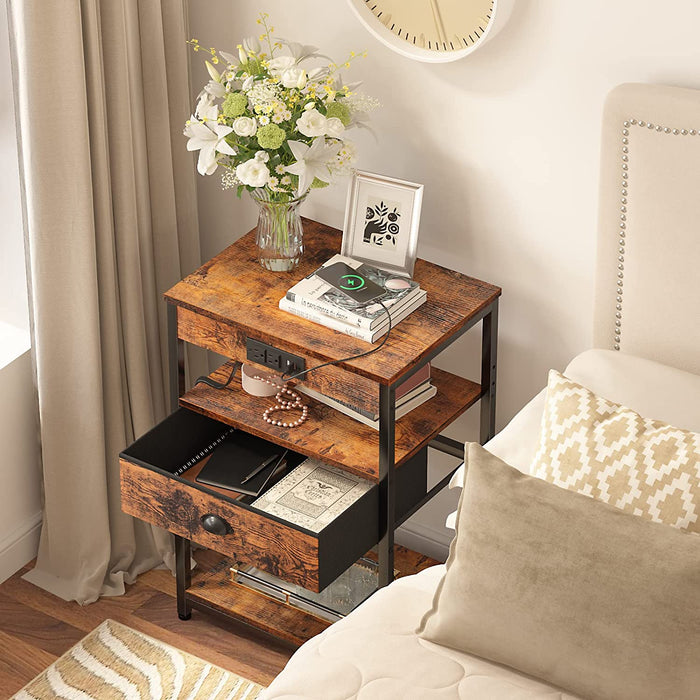 Nightstand Set with USB Ports and Power Outlets