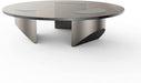 Modern Glass Coffee Table with Polished Steel Legs