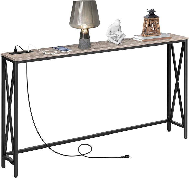 Farmhouse Console Table with Power Outlet