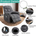 Power Lift Recliner Chair with Massage and Heat, Gray, Electric