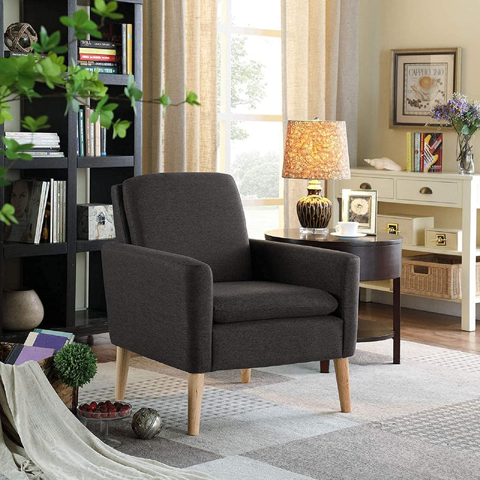 Comfy Modern Black Accent Armchair for Living Room