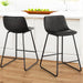 Black Faux Leather Upholstered Barstools Set of 2