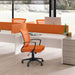 Ergonomic Orange Mesh Office Chair with Armrests